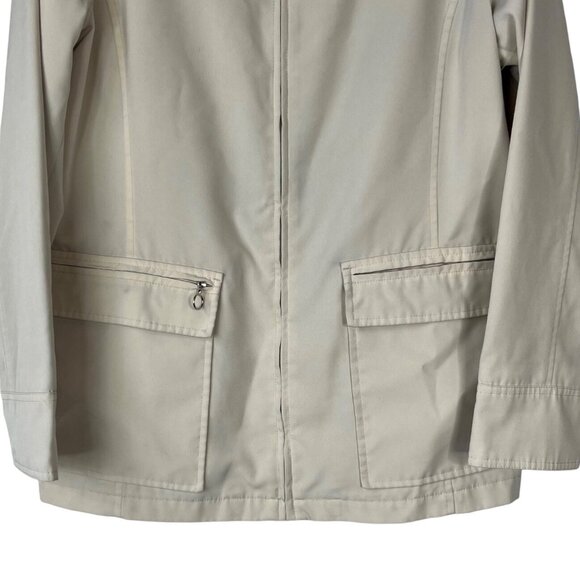 Weather Tamer Womens Zip Front Windbreaker Coat Beige Size Large - Picture 4 of 10